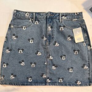 Disney Denim Skirt with Mickey Mouse Pattern